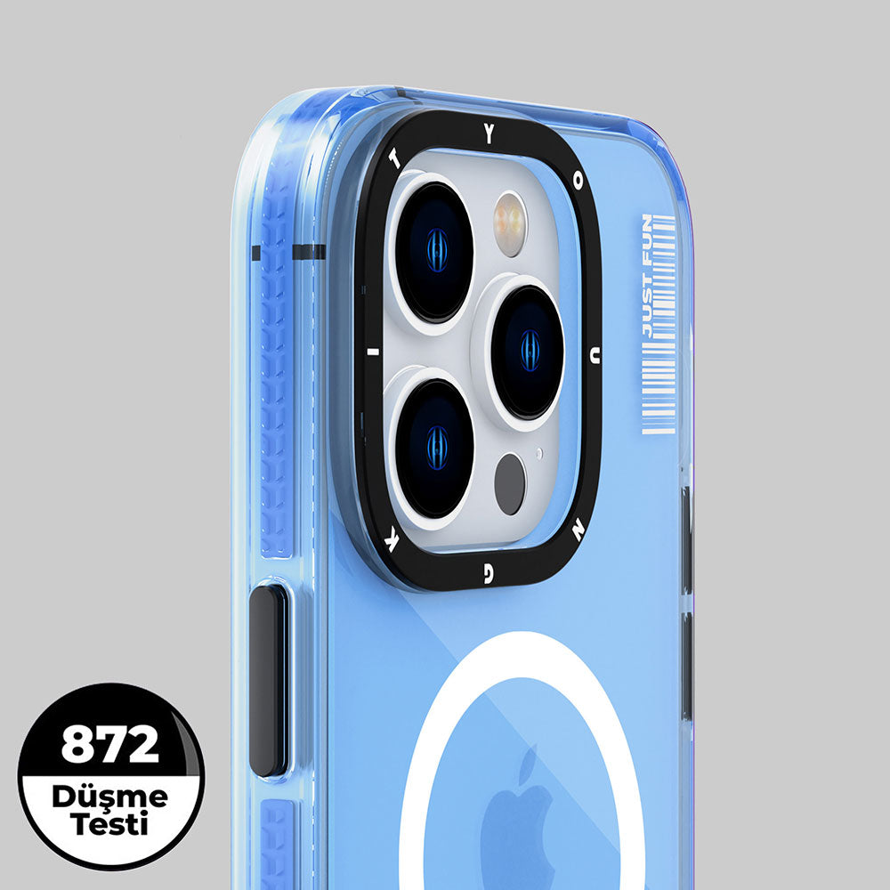 iPhone 14 Pro Max Kılıf Magsafe Şarj Özellikli YoungKit Crystal Color Serisi Kılıf Mor
