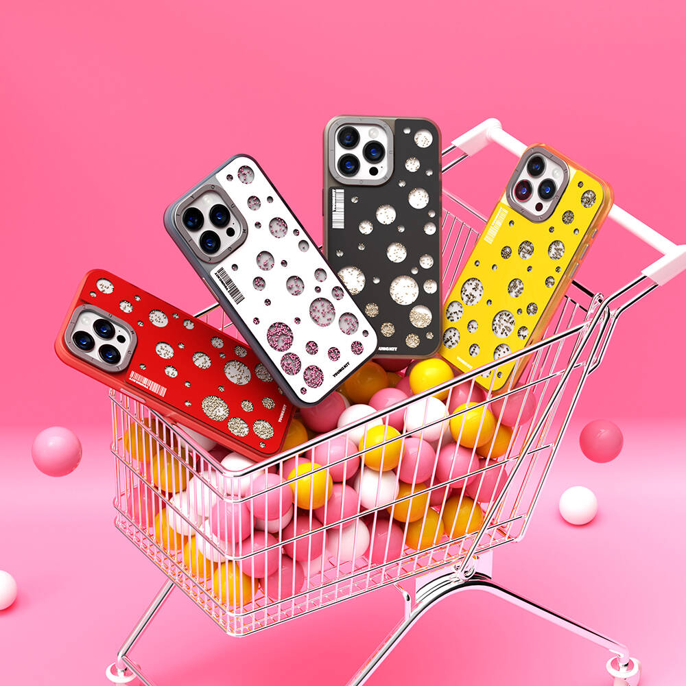 iPhone 14 Pro Max Kılıf Magsafe Şarj Özellikli Youngkit Quicksand Beads Serisi Kılıf Sarı