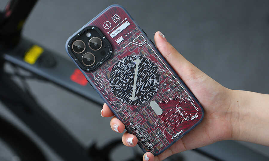 iPhone 14 Pro Max Kılıf Magsafe Şarj Özellikli YoungKit Technology Serisi Kılıf Siyah-Gri