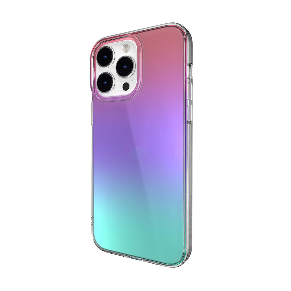 iPhone 14 Pro Max Kılıf Renk Geçişli Kenarları Şeffaf Tasarımlı Lisanslı Switcheasy Crush Plus Kılıf Starlight