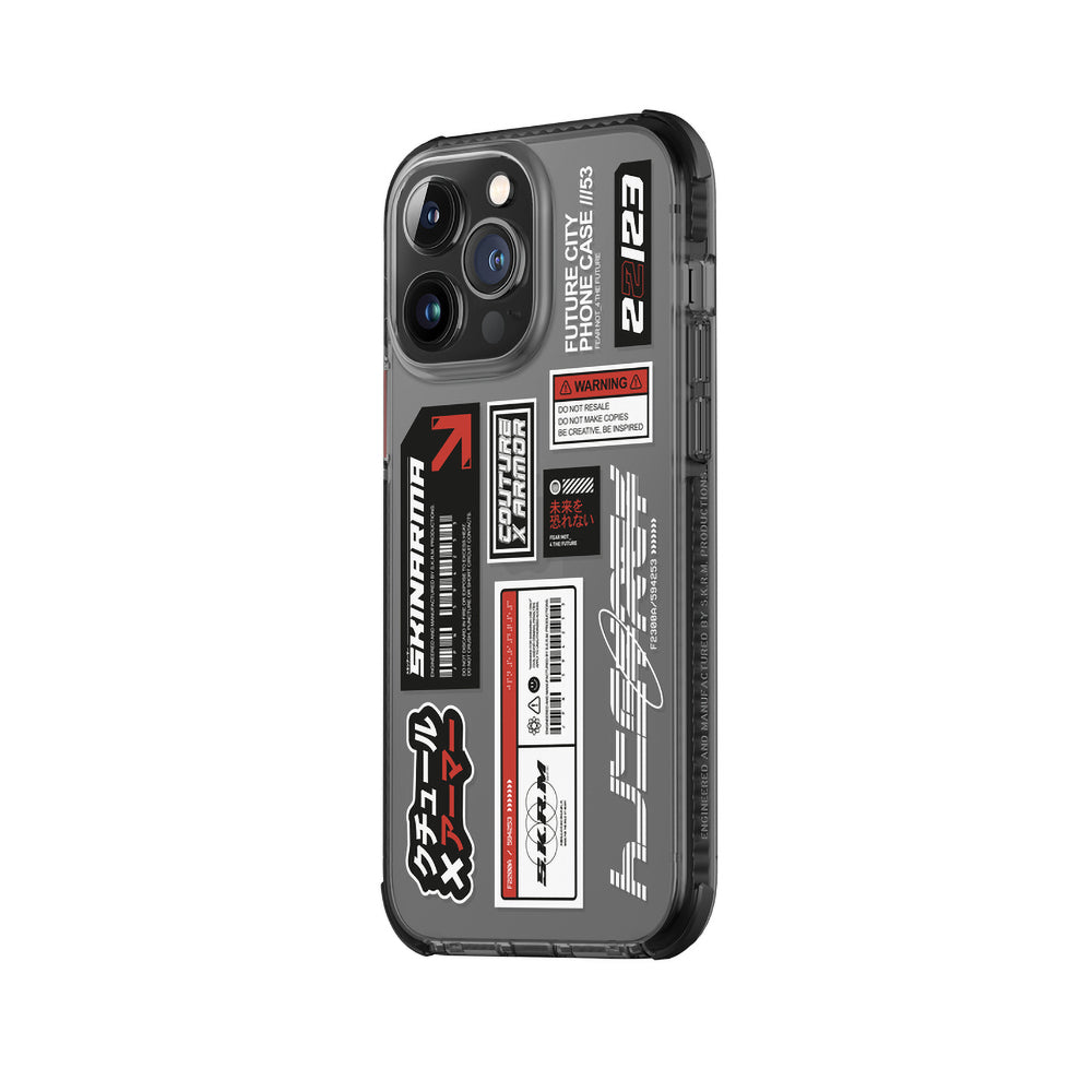 iPhone 14 Pro Max Kılıf SkinArma Şeffaf Desenli Airbag Tasarımlı Taito Kılıf Füme