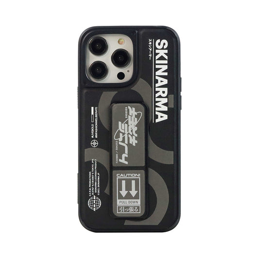 iPhone 14 Pro Max Kılıf SkinArma Standlı Deri Görünümlü Bango Kılıf Gri