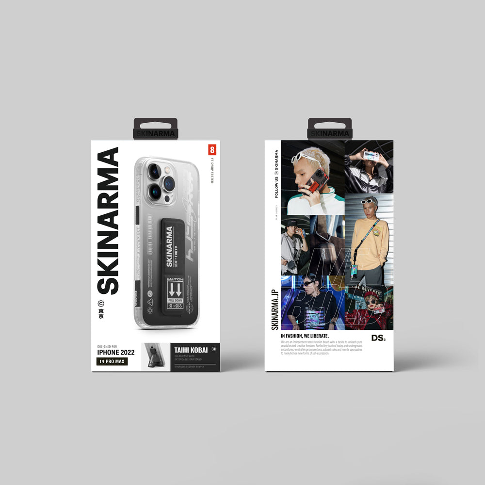 iPhone 14 Pro Max Kılıf SkinArma Standlı Şeffaf Tasarımlı Taihi Kobai Kılıf Mor