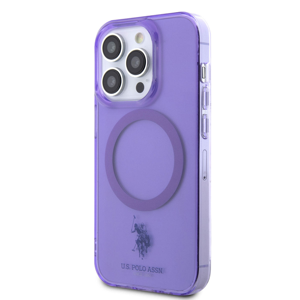 iPhone 14 Pro Max Kılıf U.S. POLO ASSN. Magsafe Şarj Özellikli Transparan Tasarım Kılıf Mavi