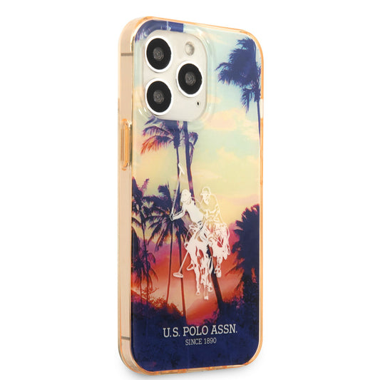 iPhone 14 Pro Max Kılıf U.S. POLO ASSN. Renkli Ağaç Baskılı Dizayn Kılıf Kırmızı