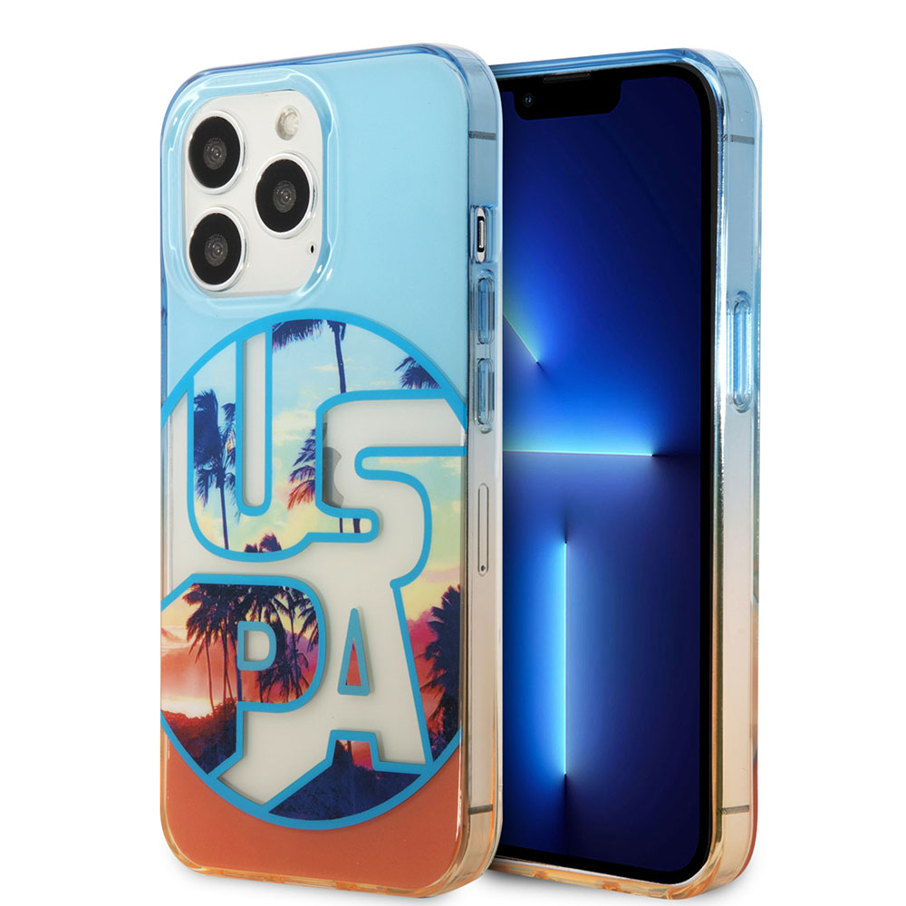 iPhone 14 Pro Max Kılıf U.S. POLO ASSN. Renkli Yaprak Baskılı Dizayn Kılıf Yeşil