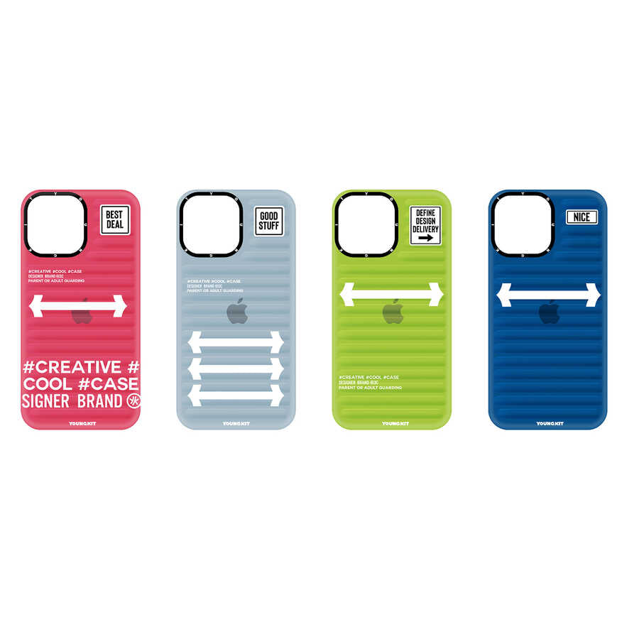 iPhone 14 Pro Max Kılıf YoungKit Luggage FireFly Serisi Kılıf Sierra Mavi