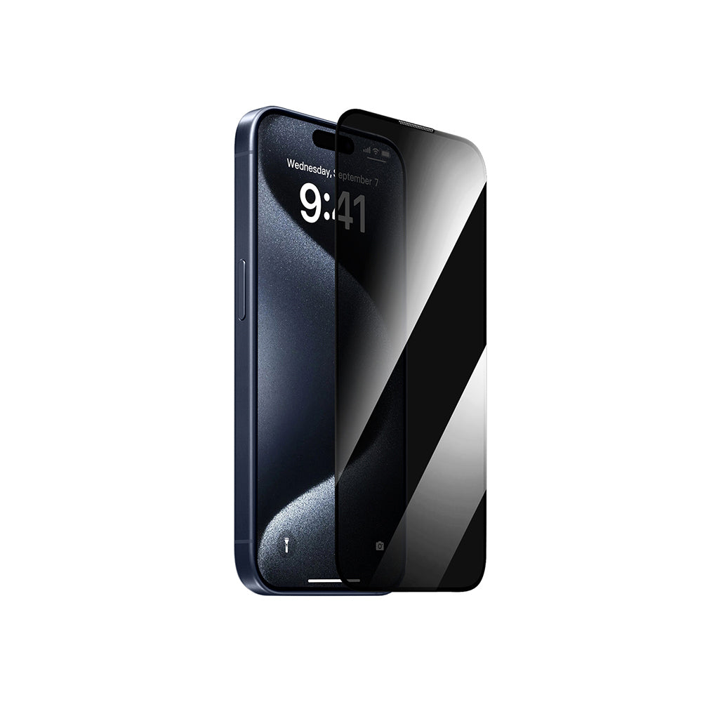 Apple iPhone 14 Pro Max Wiwu GT-011 Anti-Bakteriyel Özellikli Polimer Oleofobik Kaplama Temperli Privacy Cam Ekran Koruyucu