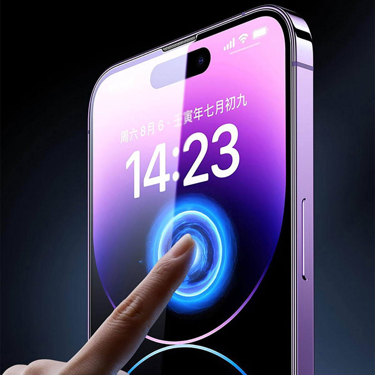 iPhone 14 Pro Max Wiwu iVista Screen Matte Ultra Güçlü Temperli Mat Ekran Koruyucu Siyah