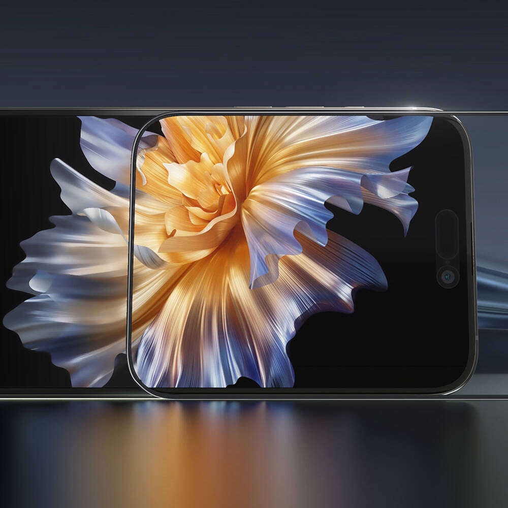 iPhone 14 Pro Max Wiwu Wi-SQ009 Easy Install iPrivacy 360° Anti-Peep Oleofobik Temperli Cam Ekran Koruyucu + Kolay Uygulama Aparatlı Siyah