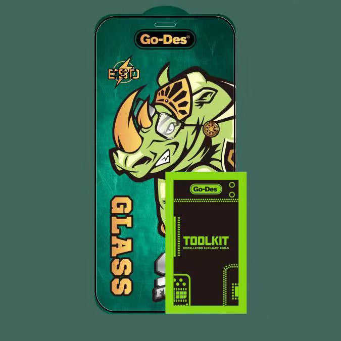 iPhone 15 Go Des 9D Full Cover Temperli Cam Ekran Koruyucu Siyah