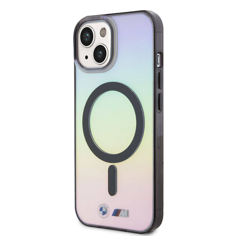 iPhone 15 Kılıf BMW Magsafe Şarj Özellikli Transparan Renk Geçişli Iridescent Orjinal Lisanslı Kılıf Karışık