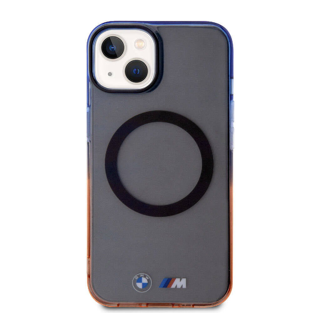 iPhone 15 Kılıf BMW Magsafe Şarj Özellikli Transparan Renkli Çerçeveli Orjinal Lisanslı Kılıf Gri