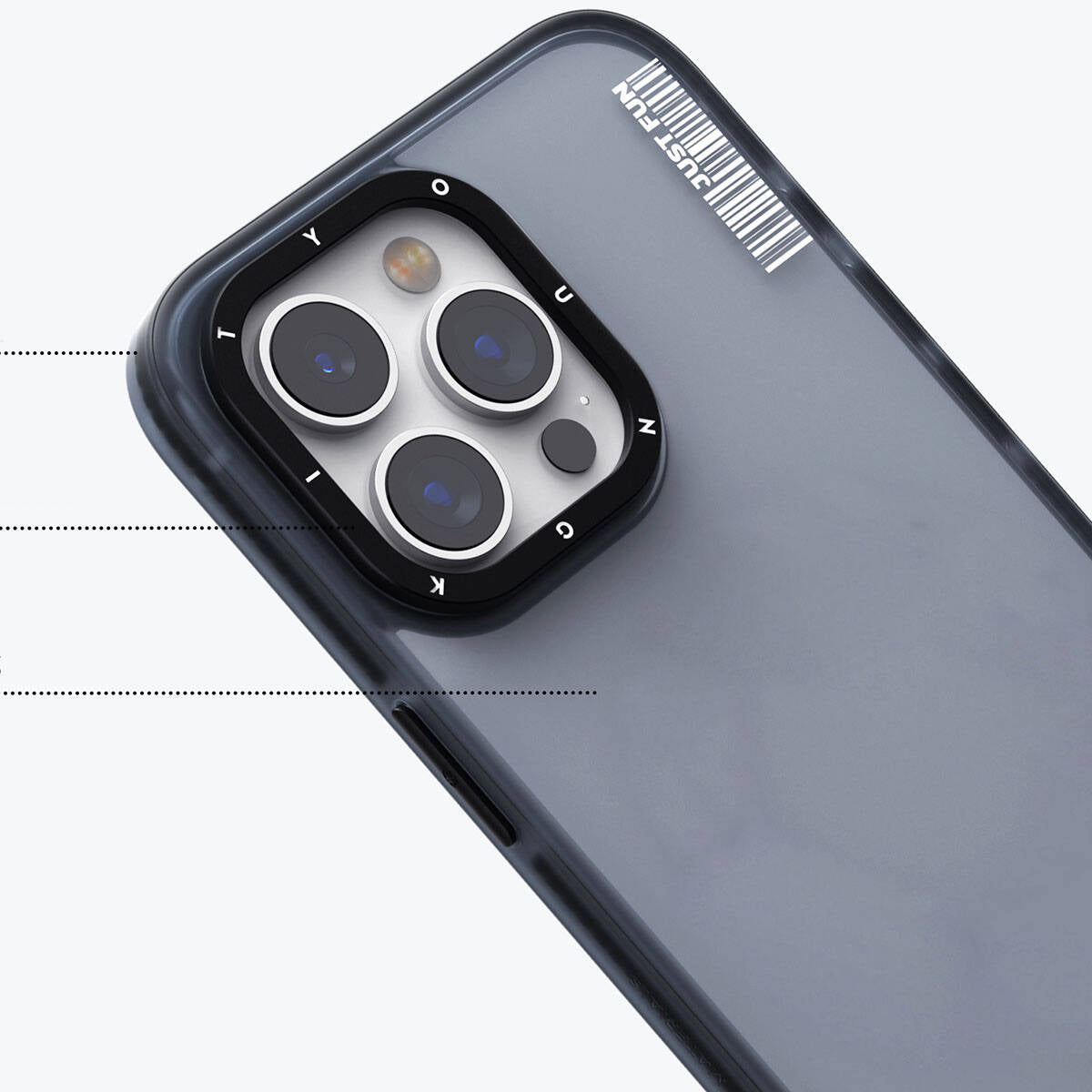 iPhone 15 Kılıf Buzlu Mat Tasarım Youngkit Colored Sand Serisi Kılıf Siyah