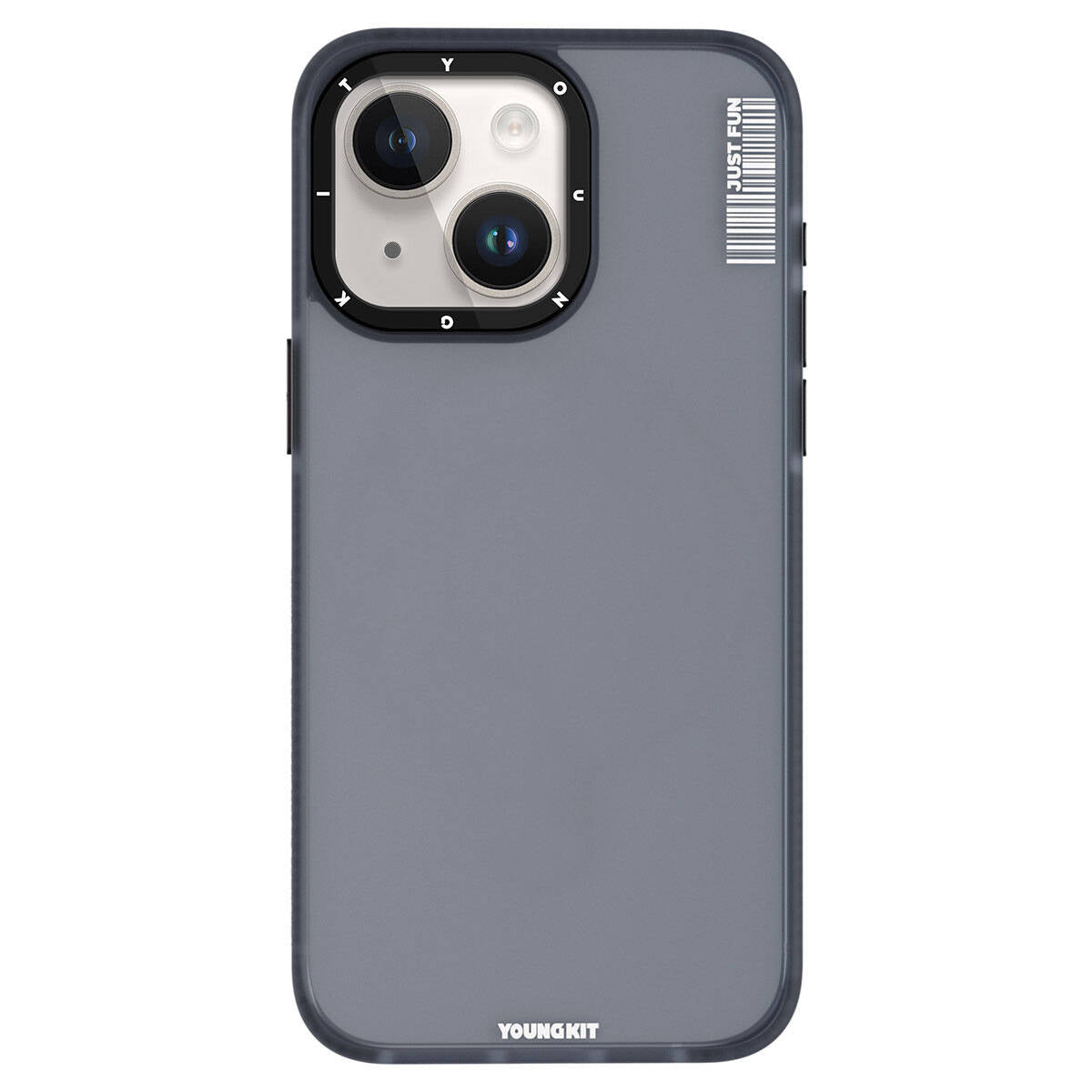 iPhone 15 Kılıf Buzlu Mat Tasarım Youngkit Colored Sand Serisi Kılıf Siyah