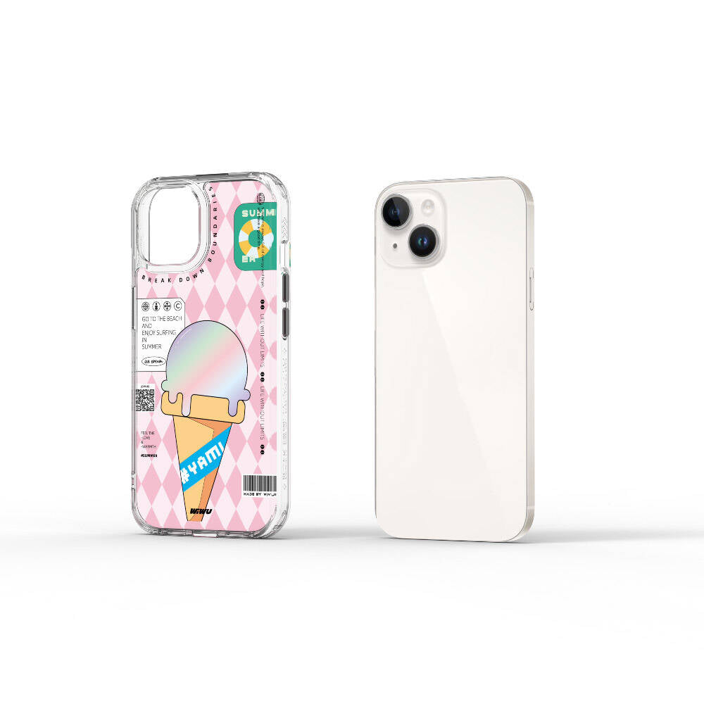 iPhone 15 Kılıf Çift Katman Desenli Wiwu Summer Serisi Kılıf Yeşil