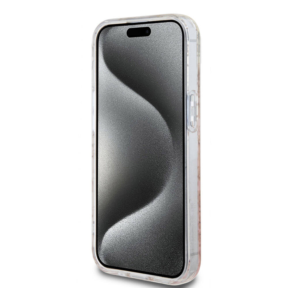 iPhone 15 Kılıf Hello Kitty Orjinal Lisanslı Renk Geçişli Elektroplating Kaplama Kitty Head Desenli Kılıf Pembe