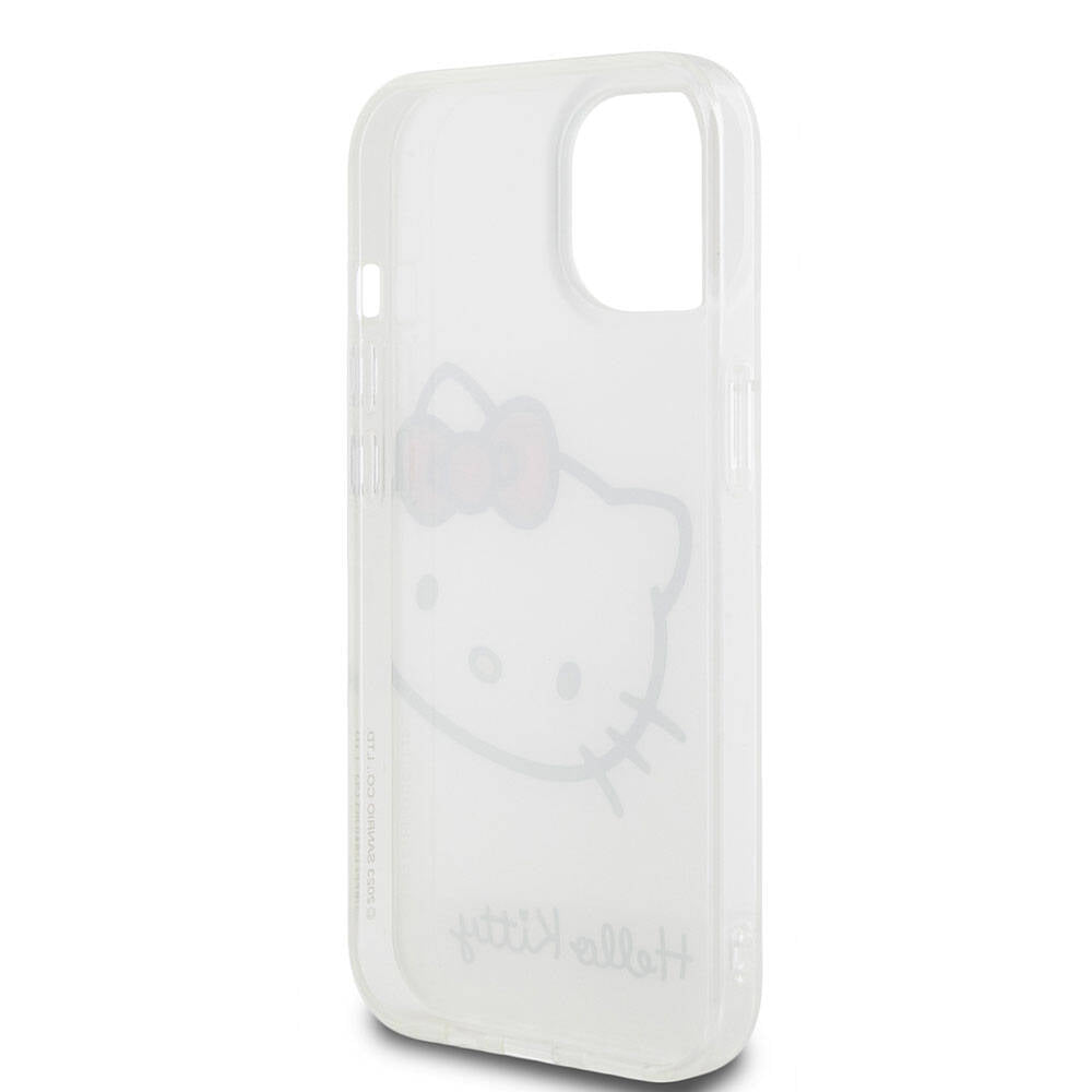 iPhone 15 Kılıf Hello Kitty Orjinal Lisanslı Yazı ve İkonik Logolu Kitty Head Kılıf Pembe