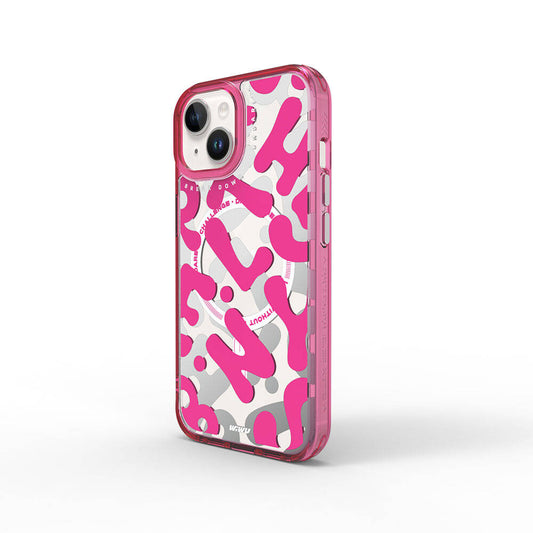 iPhone 15 Kılıf Magsafe Şarj Özellikli Boya Desenli Wiwu Fluorescent G Serisi Kılıf Mor