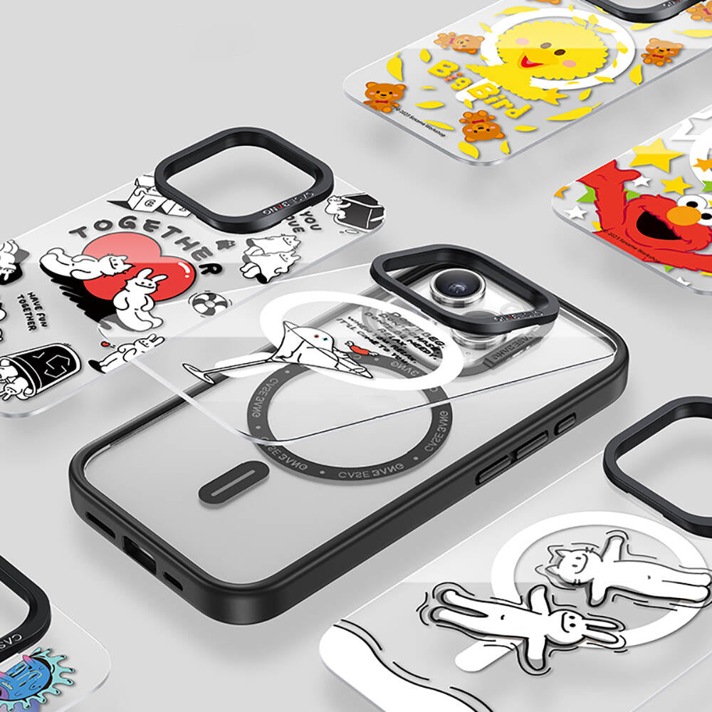 iPhone 15 Kılıf Magsafe Şarj Özellikli Casebang Body Frame Kılıf Siyah