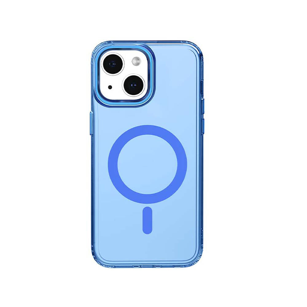 iPhone 15 Kılıf Magsafe Şarj Özellikli Saydam Arka Yüzey Recci Crystal Color Serisi Kılıf Siyah