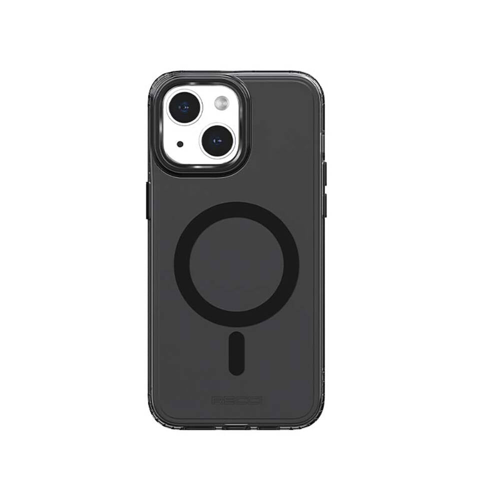 iPhone 15 Kılıf Magsafe Şarj Özellikli Saydam Arka Yüzey Recci Crystal Color Serisi Kılıf Siyah