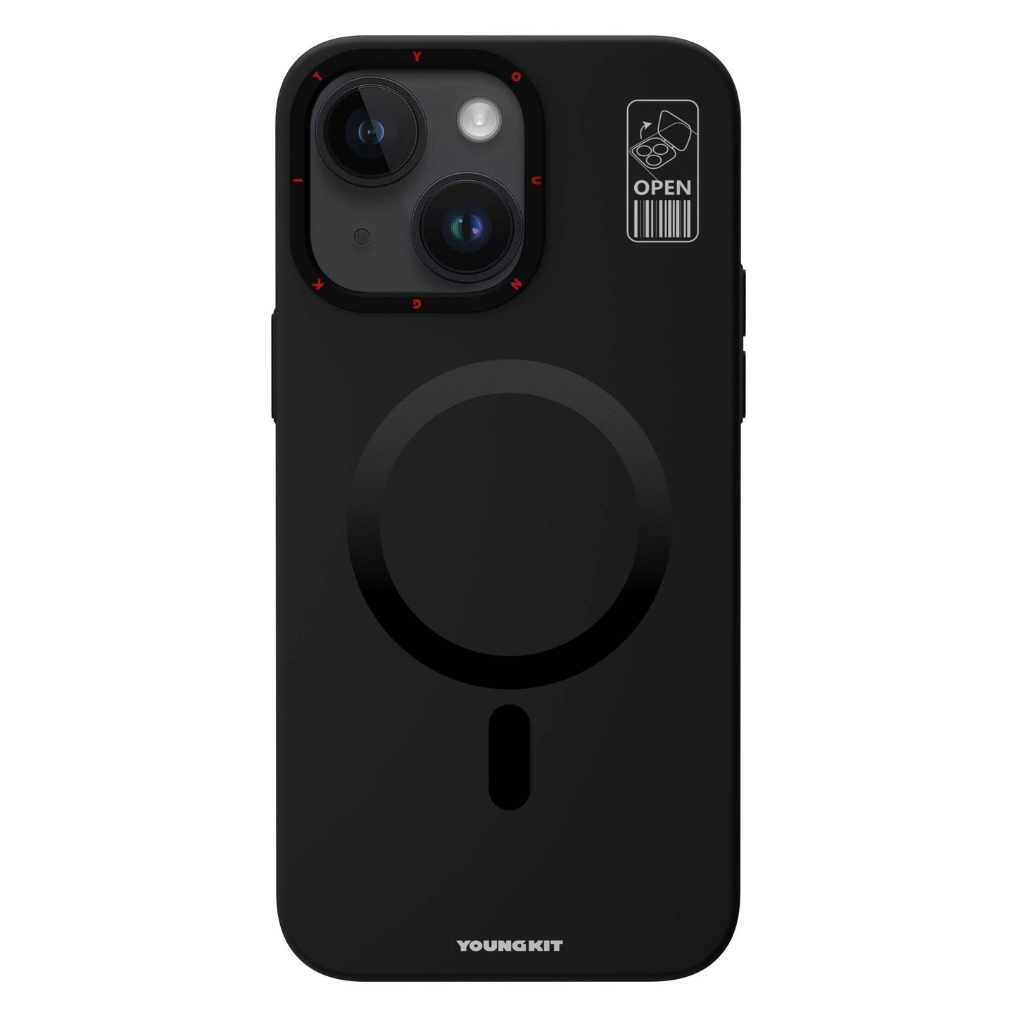 iPhone 15 Kılıf Magsafe Şarj Özellikli Standlı YoungKit Hermit Bracket Serisi Kılıf Renksiz