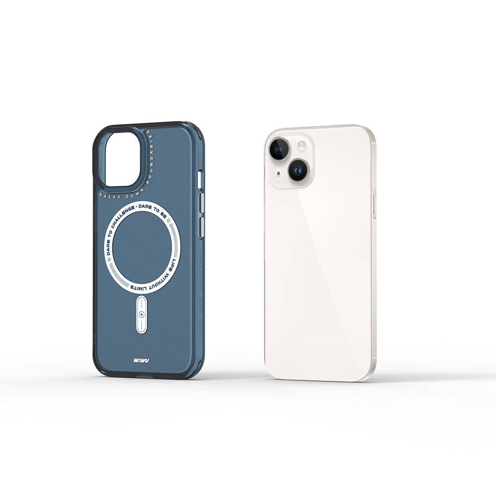 iPhone 15 Kılıf Magsafe Şarj Özellikli Wiwu Basic Color J Serisi Kılıf Pembe Koyu