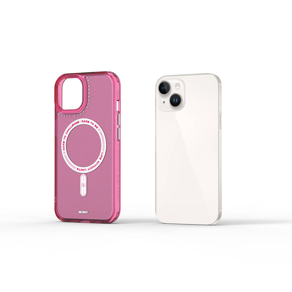 iPhone 15 Kılıf Magsafe Şarj Özellikli Wiwu Basic Color J Serisi Kılıf Mavi