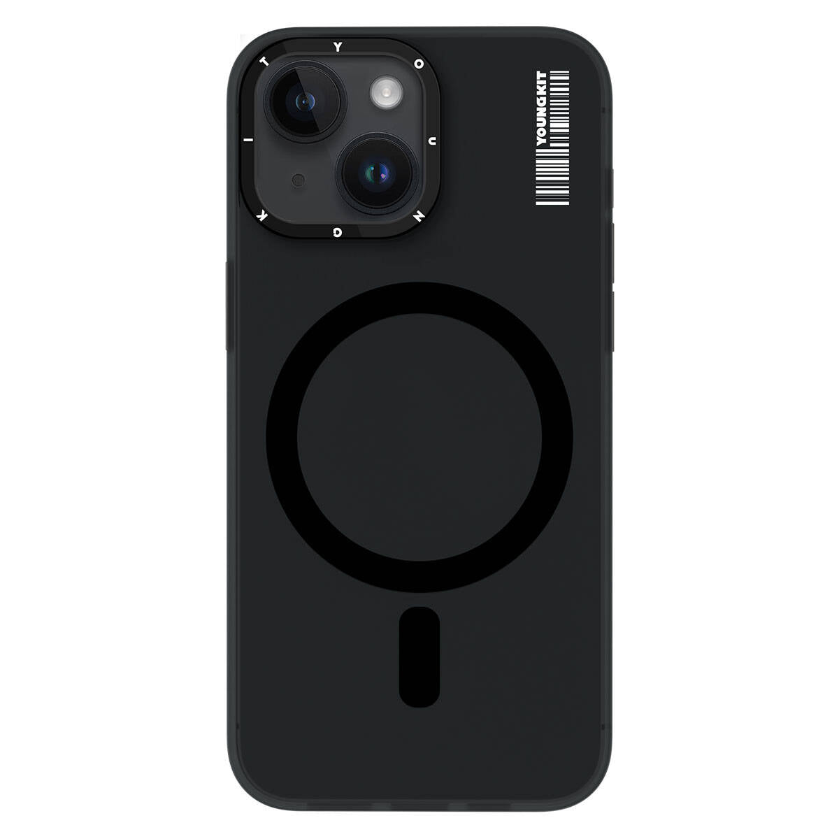 iPhone 15 Kılıf Magsafe Şarj Özellikli Youngkit Hidden Sand Serisi Kılıf Siyah