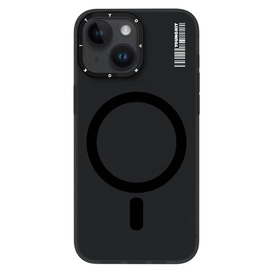iPhone 15 Kılıf Magsafe Şarj Özellikli Youngkit Hidden Sand Serisi Kılıf Siyah