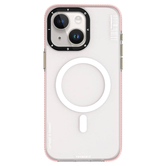 iPhone 15 Kılıf Magsafe Şarj Özellikli Youngkit Jiansha Serisi Kılıf Pembe