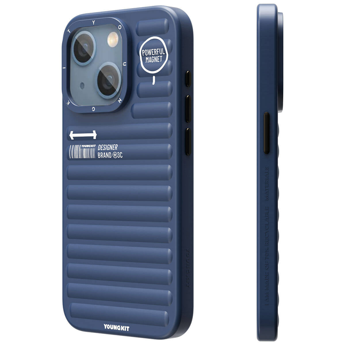 iPhone 15 Kılıf Mat Renkli Tasarım YoungKit Original Serisi Kılıf Siyah