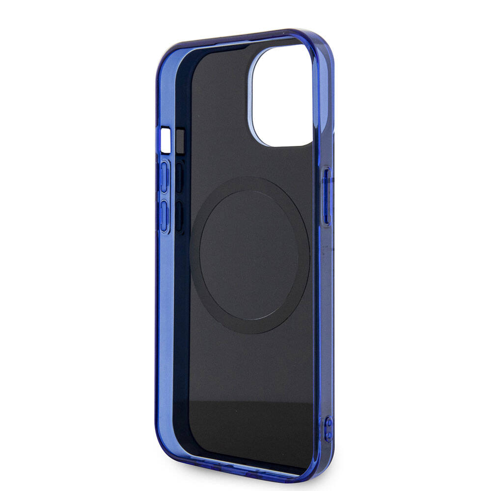 iPhone 15 Kılıf Mercedes Benz Orjinal Lisanslı Magsafe Şarj Özellikli Çift Katmanlı Mavi Yıldız Desenli Kılıf Mavi