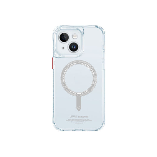 iPhone 15 Kılıf SkinArma Şeffaf Airbag Tasarımlı Magsafe Şarj Özellikli Saido Kılıf Siyah