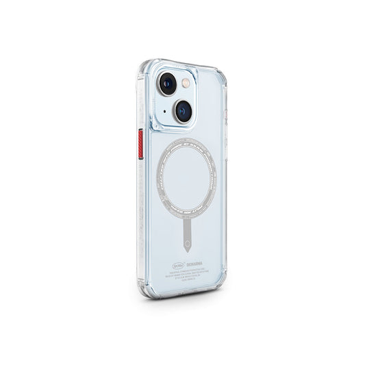 iPhone 15 Kılıf SkinArma Şeffaf Airbag Tasarımlı Magsafe Şarj Özellikli Saido Kılıf Renksiz