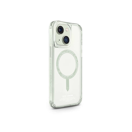 iPhone 15 Kılıf SkinArma Şeffaf Airbag Tasarımlı Magsafe Şarj Özellikli Saido Kılıf Açık Yeşil