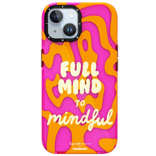 iPhone 15 Kılıf Yazı Desenli Youngkit Mindfulness Serisi Kılıf Mor