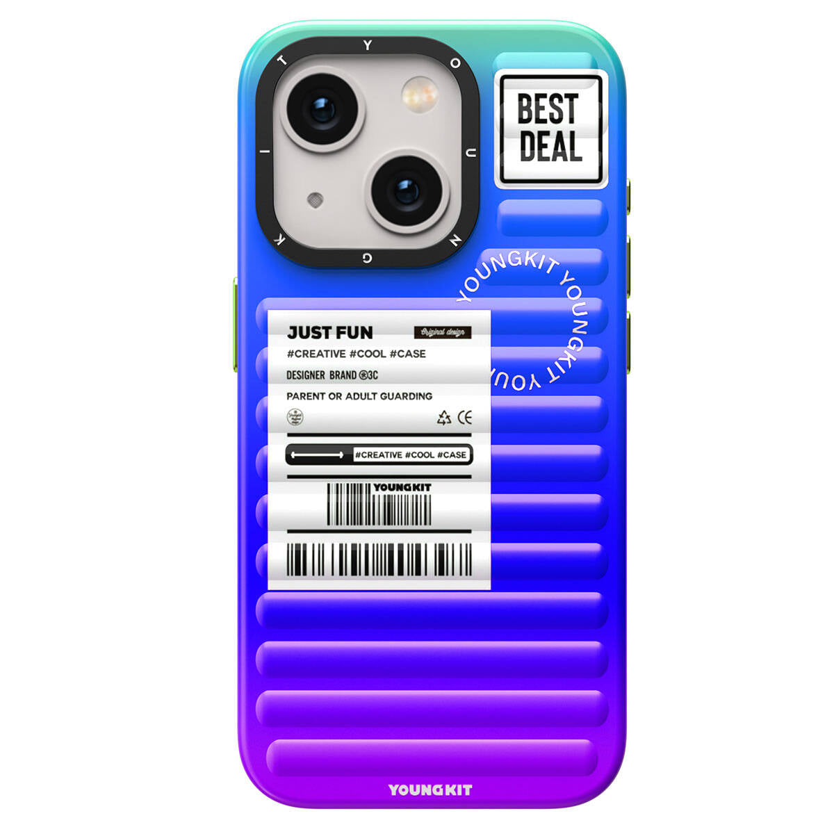 iPhone 15 Kılıf YoungKit The Secret Color Serisi Kılıf Mavi