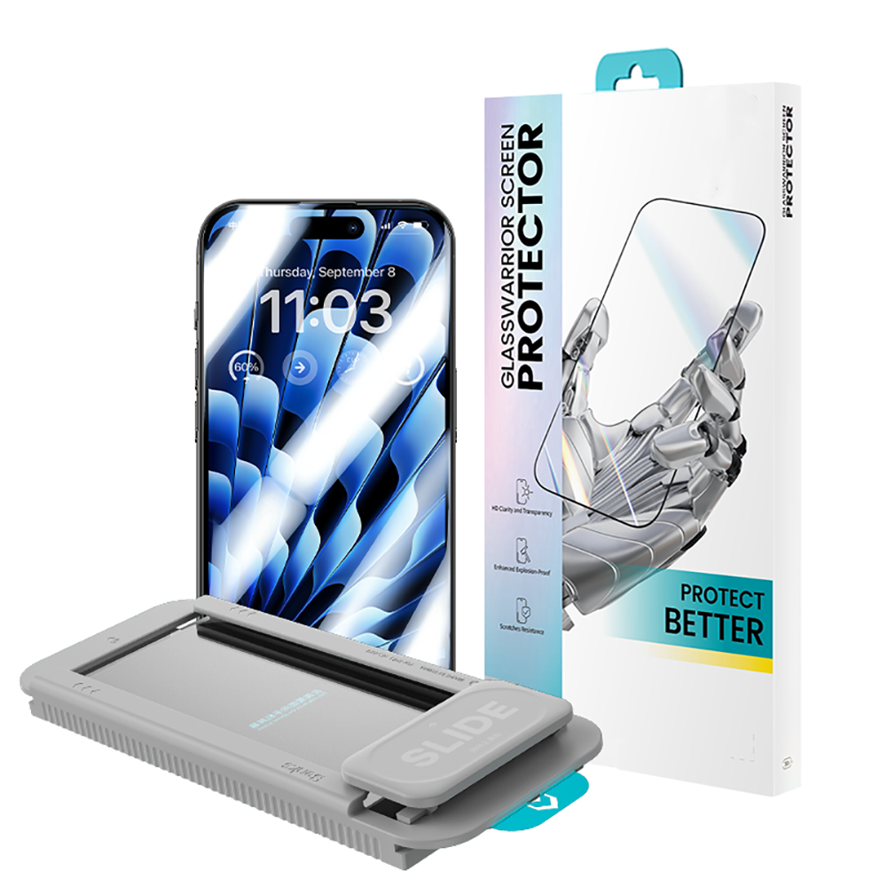 iPhone 15 Plus Benks Glass Warrior HD Cam Ekran Koruyucu + Kolay Uygulama Aparatlı Siyah