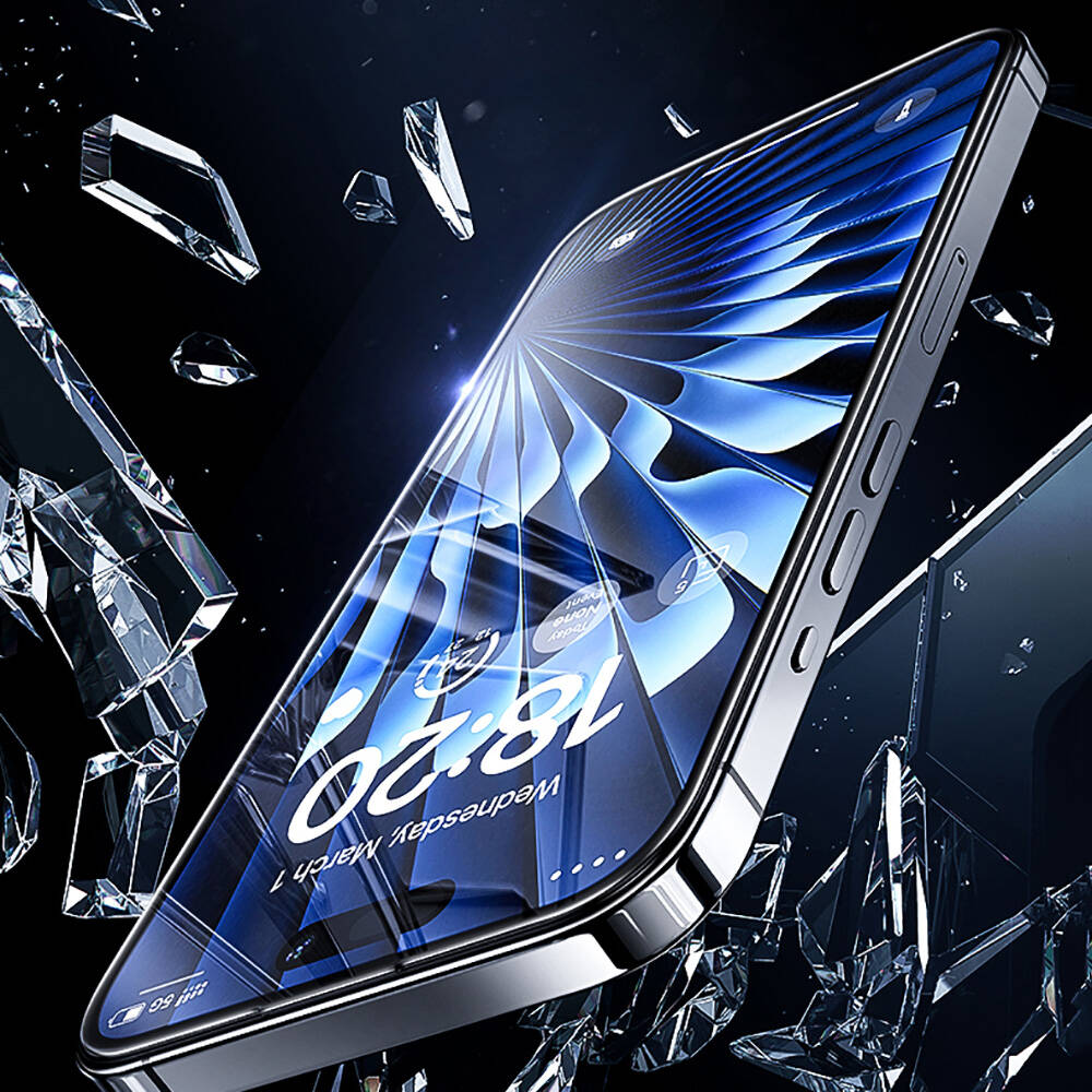 iPhone 15 Plus Benks Glass Warrior HD Cam Ekran Koruyucu + Kolay Uygulama Aparatlı Siyah