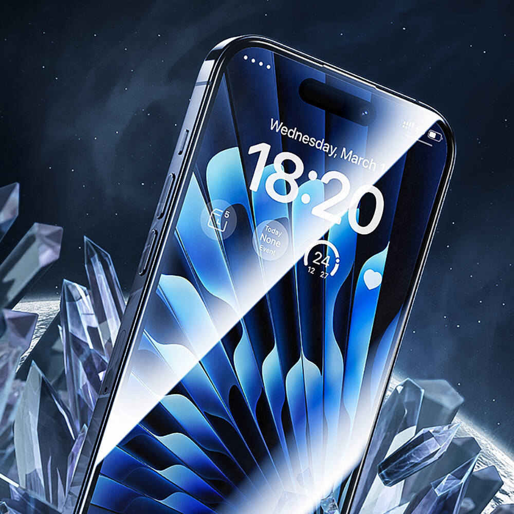 iPhone 15 Plus Benks Glass Warrior HD Cam Ekran Koruyucu + Kolay Uygulama Aparatlı Siyah