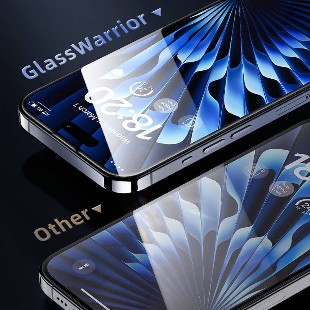 iPhone 15 Plus Benks Glass Warrior HD Cam Ekran Koruyucu + Kolay Uygulama Aparatlı Siyah
