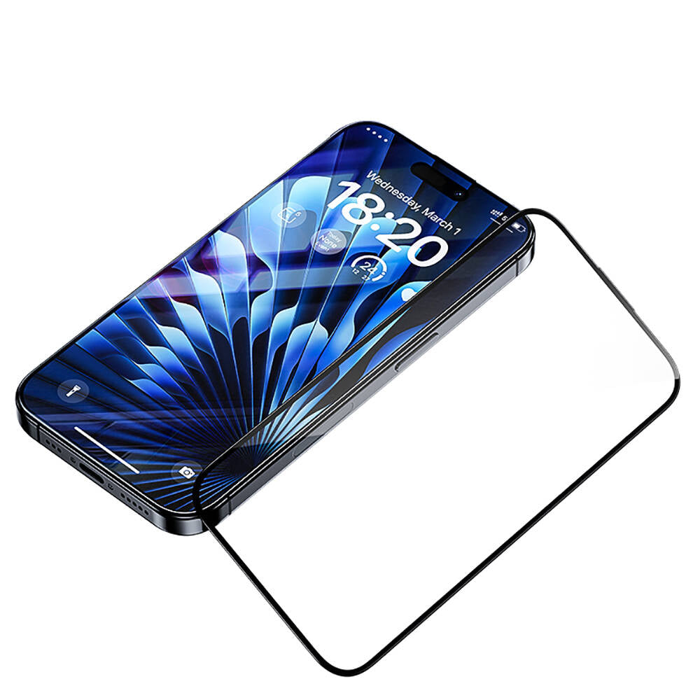 iPhone 15 Plus Benks Glass Warrior HD Cam Ekran Koruyucu + Kolay Uygulama Aparatlı Siyah