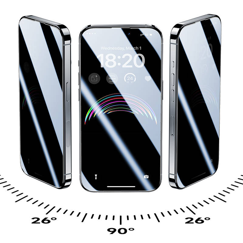 iPhone 15 Plus Hidrofobik Ve Oleofobik Özellikli Benks Privacy Air Shield Ekran Koruyucu 10'lu Paket Şeffaf