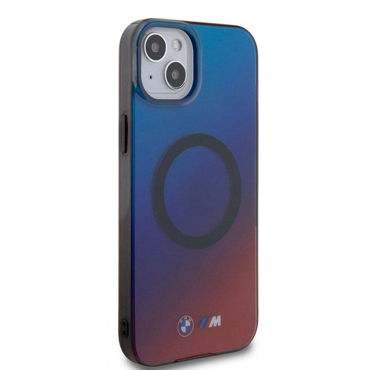 Apple iPhone 15 Plus Kılıf BMW M-safe Şarj Özellikli Transparan Renk Geçişli Dizayn Orjinal Lisanslı Kapak