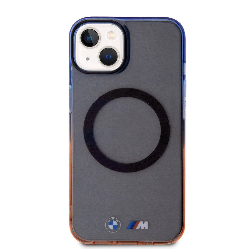 iPhone 15 Plus Kılıf BMW Magsafe Şarj Özellikli Transparan Renkli Çerçeveli Orjinal Lisanslı Kılıf Gri
