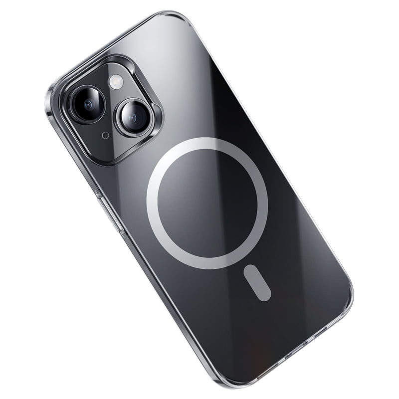 iPhone 15 Plus Kılıf Magsafe Şarj Özellikli Benks Crystal Serisi Şeffaf Kılıf Renksiz