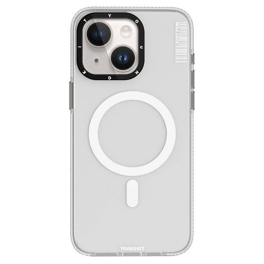 iPhone 15 Plus Kılıf Magsafe Şarj Özellikli YoungKit Crystal Color Serisi Kılıf Siyah
