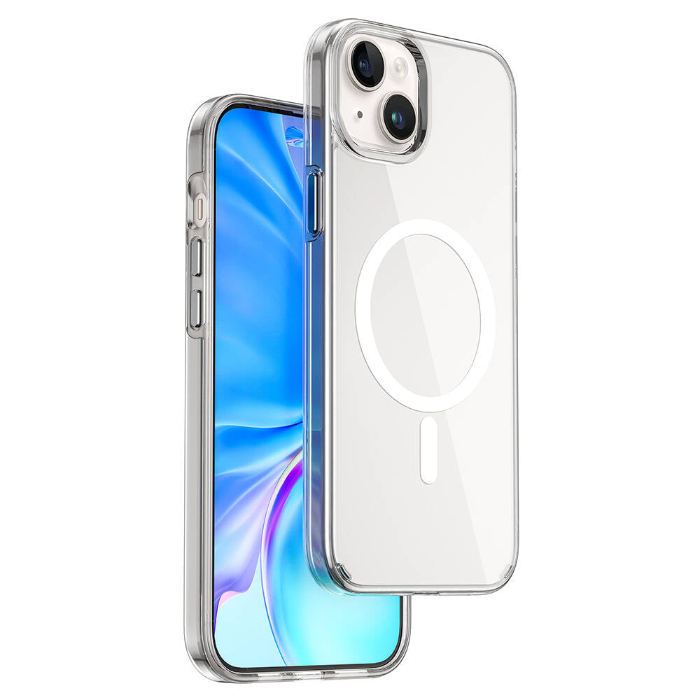 iPhone 15 Plus Kılıf Wiwu BC-022 Magsafe Şarj Özellikli Şeffaf Transparan Kılıf Renksiz